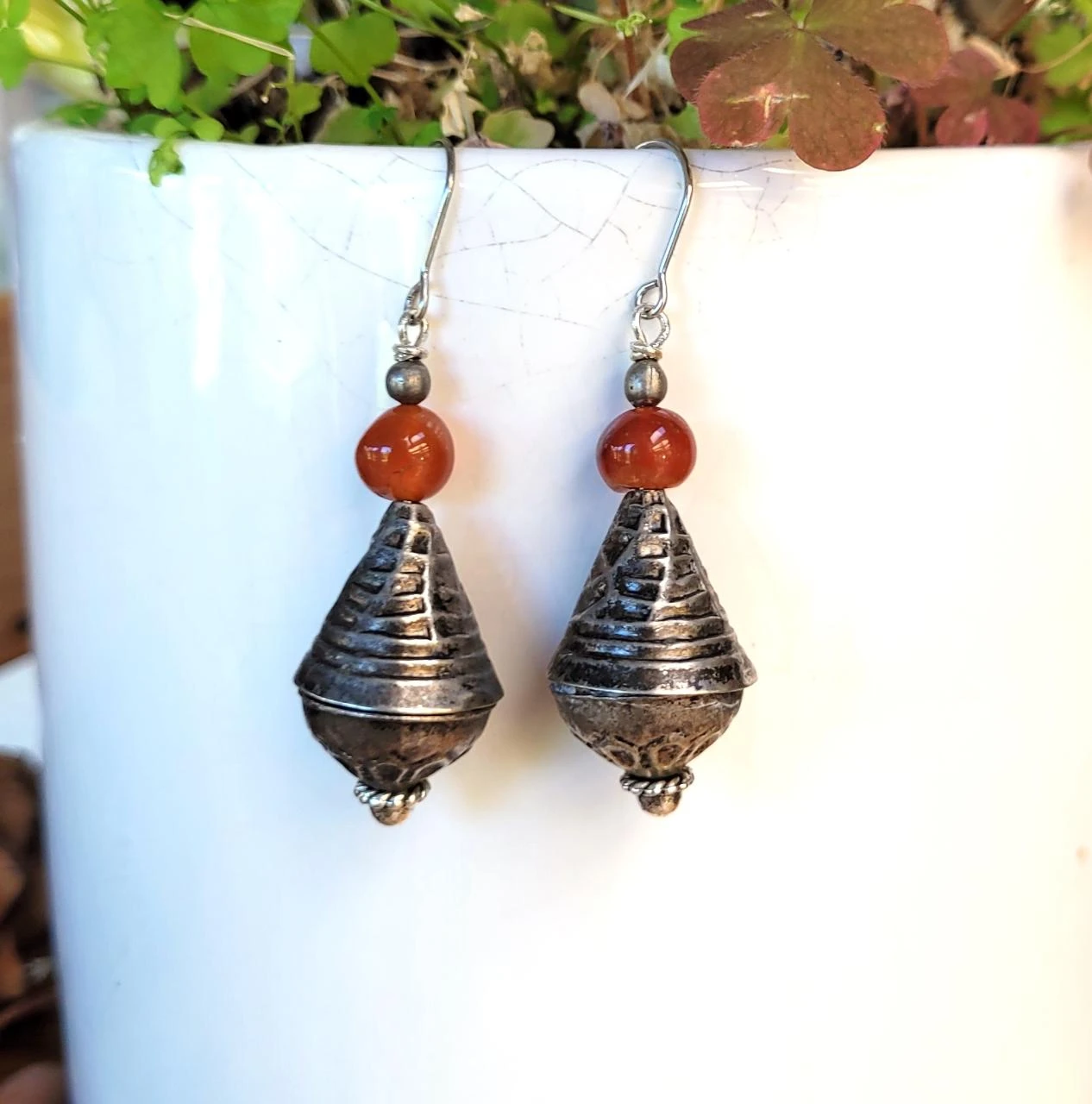 Een Berberse set armband en oorringen, tribale boho chic: cornalijn.. – photo 2